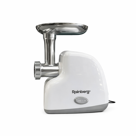 Домашняя электрическая мясорубка Rainberg RB-2319 3000 Вт с реверсом белая | Зображення 1