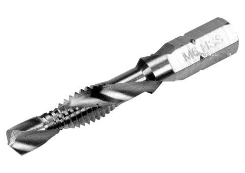 Свердло-мітчик YATO М6 х 1 x 44/8 мм HSS М2 HEX-1/4" (YT-44843)