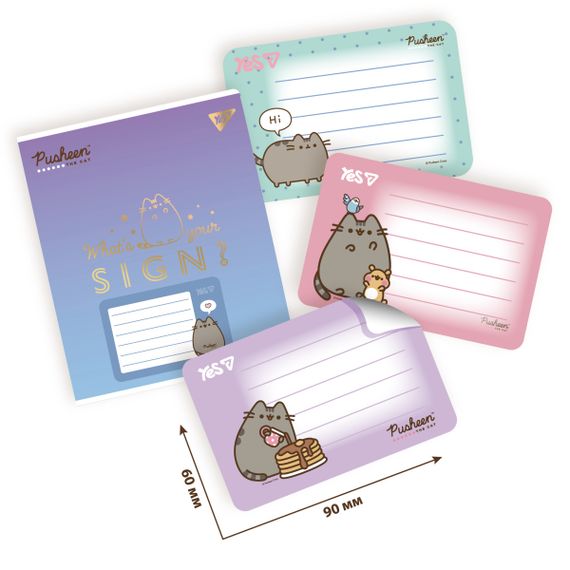 Наклейки на тетради YES Pusheen 955505 6х9 см 8 шт/уп | Зображення 3