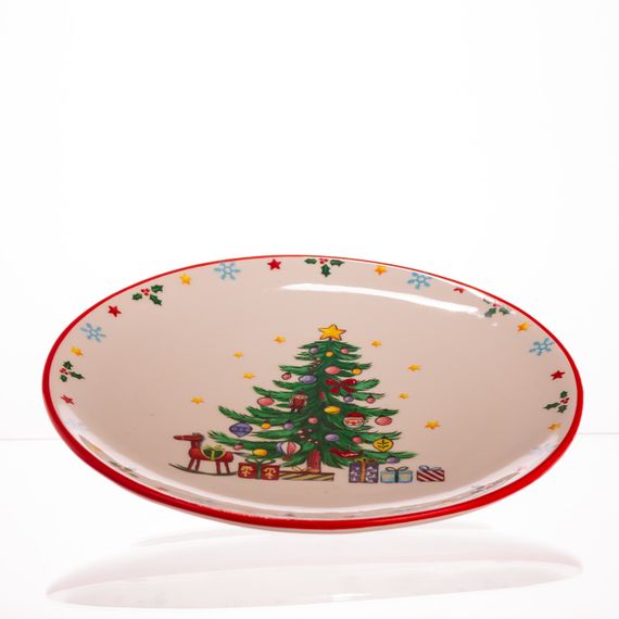 Новорічна тарілка з порцеляни Ø21.5 (см) CR-1-2 | Зображення 1
