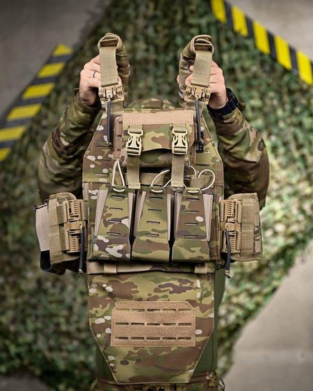 Плитоноска 4 быстрых сброса с напашником мультикам frezzi РП7349 | Зображення 7