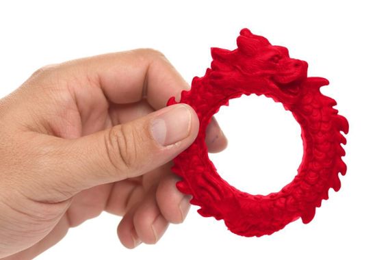 Ерекційне кільце – дракон Creature Cocks Rise of the Dragon Silicone Penis Ring – Red, діаметр 4 см Sex Aura | Зображення 4