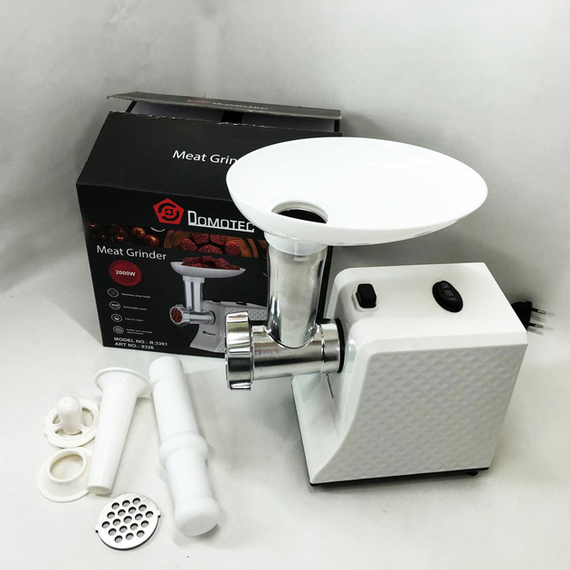 Мясорубка электрическая domotec r3391 2000w, мощная компактная мясорубка для дома, мясорубка 3 в 1 | Зображення 3