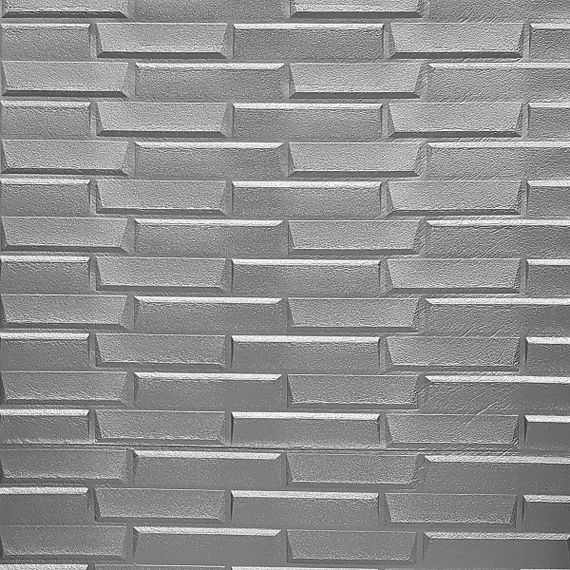 Самоклеюча 3D панель кладка срібло 19600x700x5мм SW-00001365 | Зображення 2