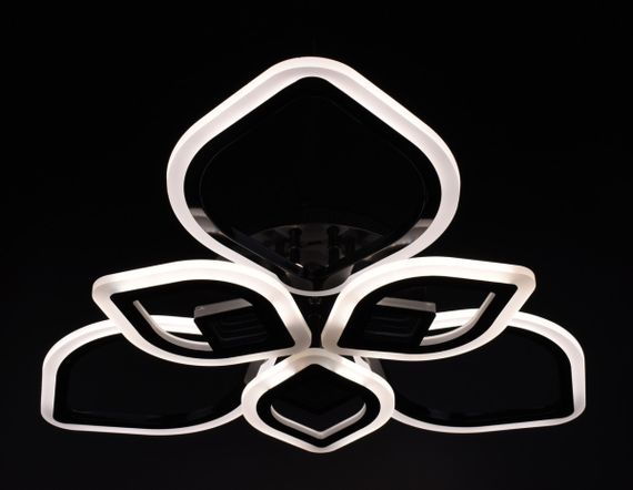 Люстра світлодіодна стельова LED світильник для квартири на стелю лед з пультом 26035 Чорний 10х60х60 см. | Зображення 3