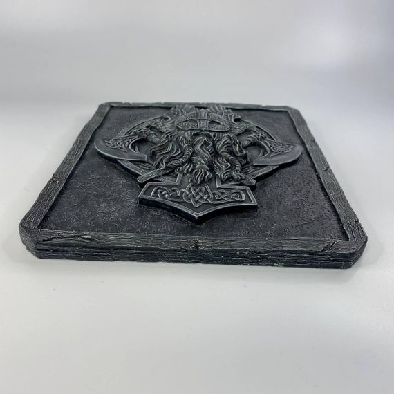 Барельєф "Вікінг" з кріпленням на стіну. Сірий | Зображення 1