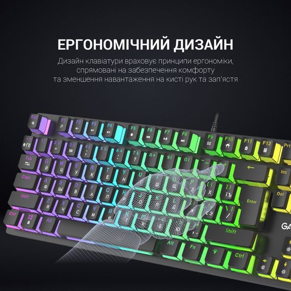 Клавіатура GamePro MK85R Red Switch RGB USB Black (MK85R) | Зображення 7