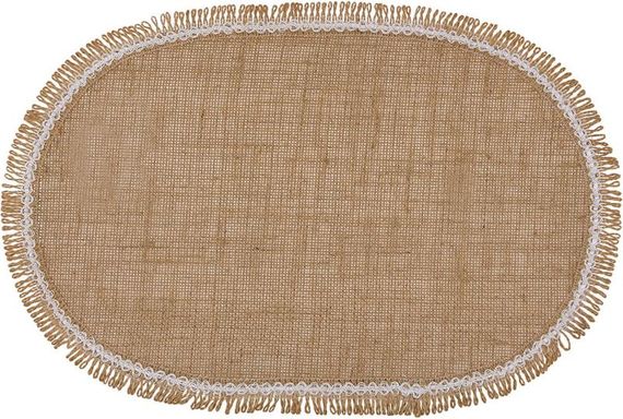 Набір 6 льняних підтарельників "Natural Lace" 30х45см, овальні