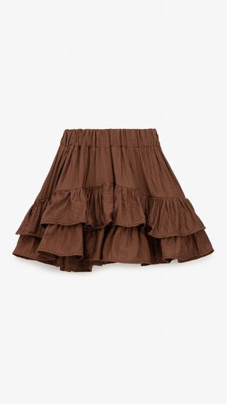 Спідниця однотонна для дівчинки Aura Style 5004-2 134 см Коричневий shop (2000999546686)
