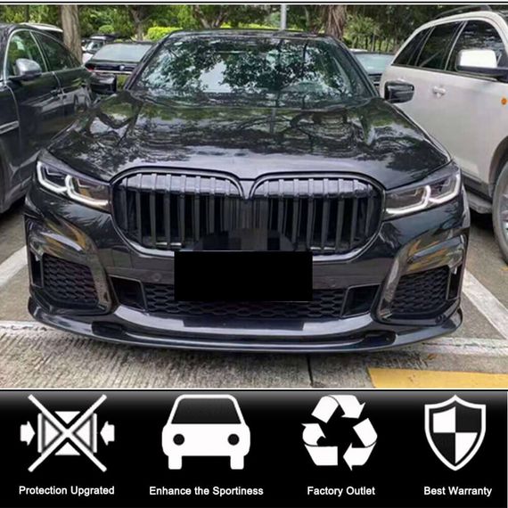 Накладка на передній бампер Lip V2 (для M-Sport 2019-2022, Карбон) для BMW 7 серія G11/G12 рр | Зображення 1