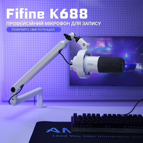 Мікрофон Fifine K688W USB White (K688W) | Зображення 6