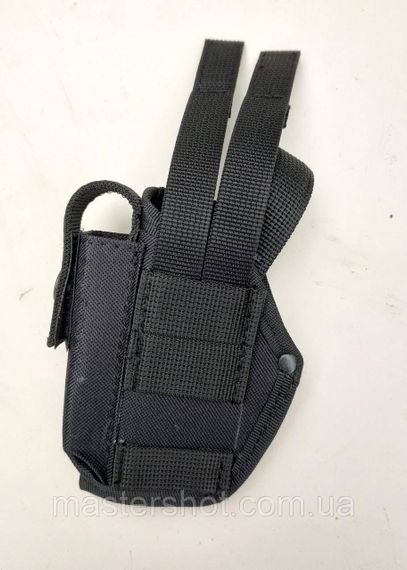 Кобура ПМ на Моллі поясна з чохлом під магазин з фіксацією на системі Molle колір чорний MS | Зображення 1