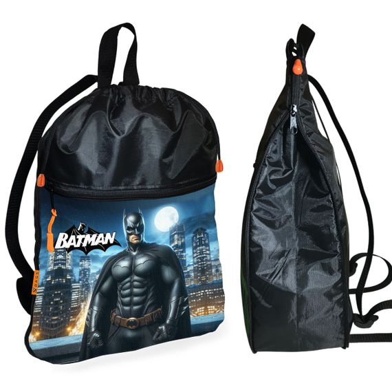 Рюкзак-мешок для обуви,спортивной формы Бэтмен "Batman"детская сумка для сменки с расширителем (01215)