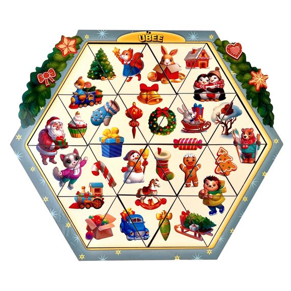 Развивающий пазл-вкладыш "Новогодняя головоломка" (ПСД234) PSD234, 24 элемента