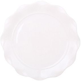 Тарілки обідні White City Хвиля Ø25см, набір 4 порцелянові тарілки