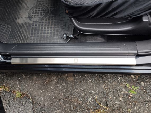 Накладки на дверні пороги Carmos (4 шт, нерж.) для Chevrolet Aveo T250 2005-2011 рр | Зображення 6