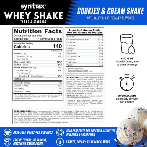 Протеїн Syntrax Whey Shake 2.2 kg (Cookies &amp; Cream) | Зображення 1
