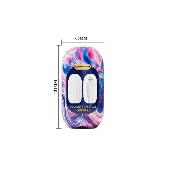 Мастурбатор хай-тек Venus-X Egg VIOLET двусторонний рельеф, белый, фиолетовый, 13.1 х 6.5. см sexstyle | Зображення 3
