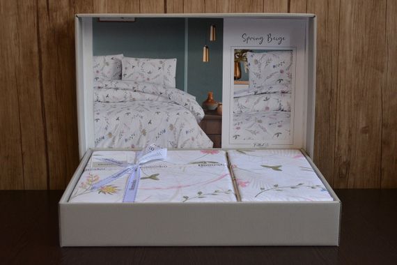 Постільна білизна First Choice Homesko Ranforse 200 х 220 см Spring Beige | Зображення 1