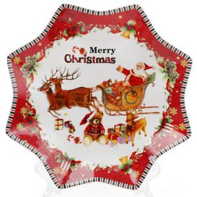 Тарілка фарфорова "З різдвом!" Ø25см