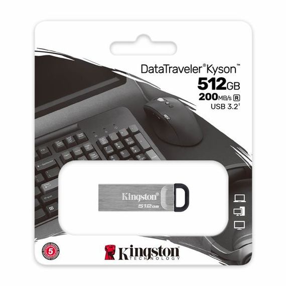 Flash Drives Kingston DataTraveler Kyson 512GB USB 3.2 (DTKN/512GB) Silver/Black | Зображення 2