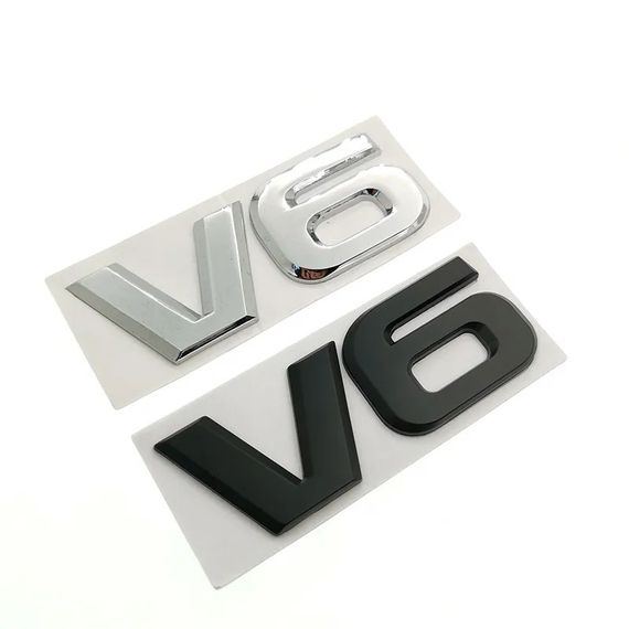 Шильд V6 значек эмблема 6 цилиндров шильдик автомобиля авто черный | Зображення 3