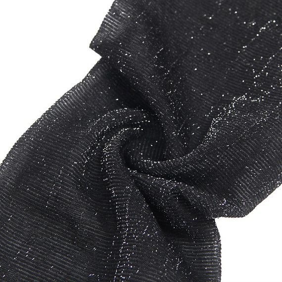 Панчохи з люрексом Star Night Lase Pearlescent на силіконовій стрічці, чорні, XS-M sexstyle | Зображення 5