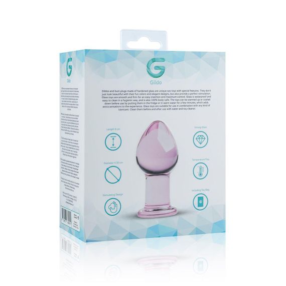 Розовая анальная пробка из стекла Gildo Pink Glass Buttplug No. 27 sexstyle | Зображення 10