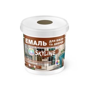 Емаль акрилова Для Вікон та Дверей SkyLine Wood Жовто-коричнева RAL 8008 0.4 л