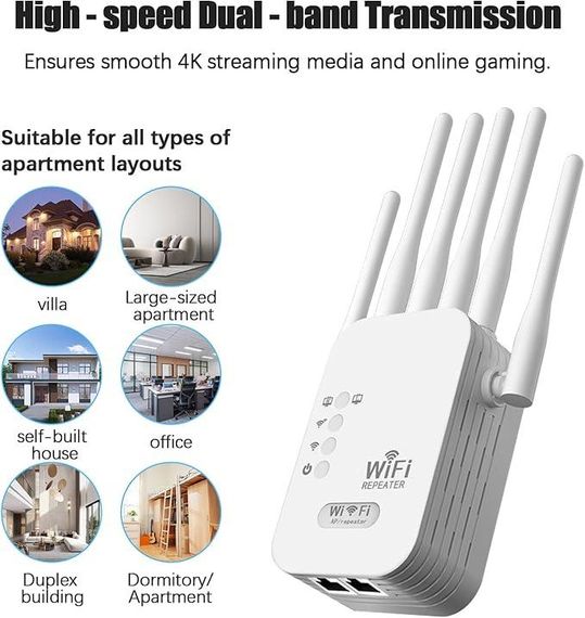 Потужний Wi-Fi ретранслятор 2.4G з 6 антенами / маршрутизатор / підсилювач вай фай сигналу | Зображення 3