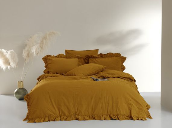 Постельное белье Limasso Stonewashed Exclusive Ranforse 200 х 220 см Hardal