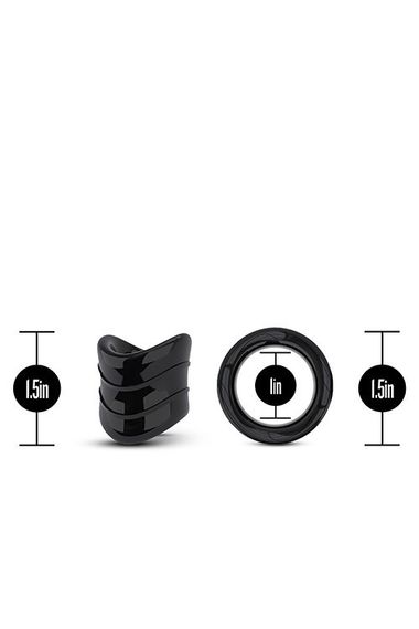 Кільце ерекційне STAY HARD BEEF BALL STRETCHER SNUG XLONG Чорне, 3.8 х 2.5 см | Зображення 1