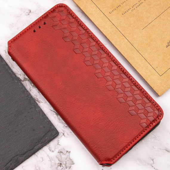 Шкіряний чохол-книжка GETMAN Cubic (PU) для Xiaomi Redmi 13C / Poco C65 Червоний | Зображення 3