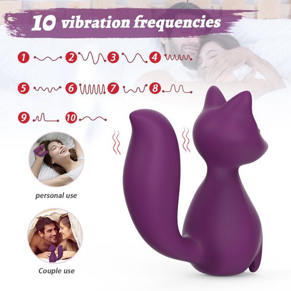 Міні-вібратор кліторальний Every Night Toys Doris у формі лисиці фіолетовий, 10 режимів вібрації Sex Aura | Зображення 6