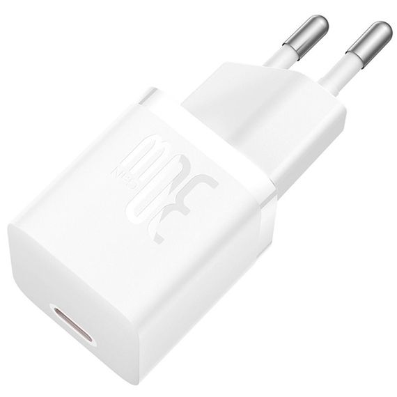 МЗП Baseus GaN5 Fast Charger mini PD30W (1USB-C) + кабель Type-C to Type-C (P10110902) Moon White | Зображення 2