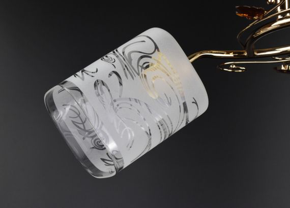 Люстра стельова на 2 лампочки 25442 Золото 21х32х48 см. | Зображення 2