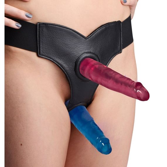 Трусы для страпона с двумя отверстиями Double Strap-on Skyler, черные, O/S sexstyle | Зображення 1