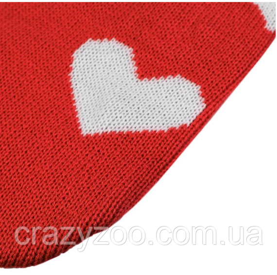 Свитер для собак и котов EcoToys Heart XL бело-красный A: 31 см B: 36 см C: 24 см 6902 | Зображення 5