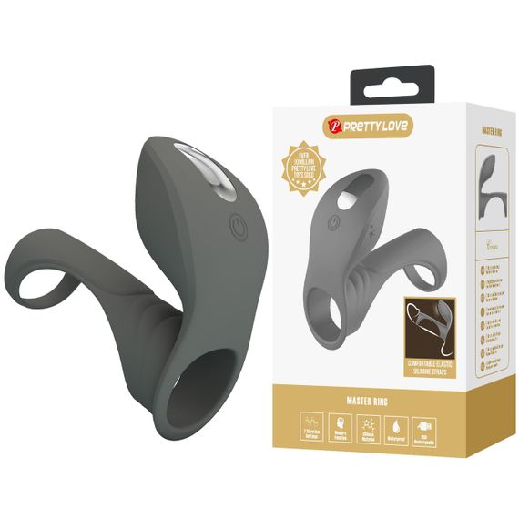 Насадка с вибрацией Pretty Love - MASTER RING GRAY, BI-210199-1 sexstyle