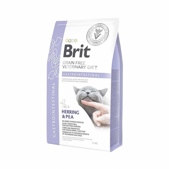 Корм сухий Brit Grain Free VetDiet Cat Gastrointestinal для котів при порушенні травлення з оселедцем лососем яйцем та горох