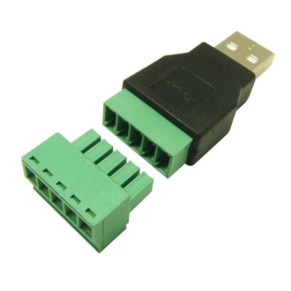 Переходник USB 2.0 Type-A штекер папа - клеммники 5pin | Зображення 1