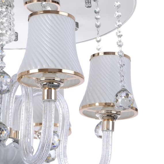 Люстра потолочная с подсветкой LED E14 40W WH (BCL-496S/6) | Зображення 1