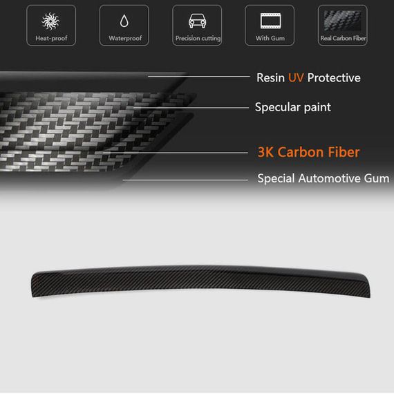 Накладка на передній бампер центральна (для Base 2007-2011, Карбон) для Ауди A4 B8 рр | Зображення 4