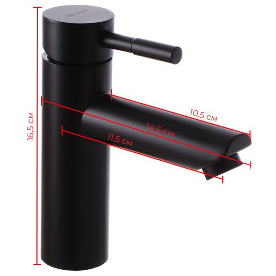 Змішувач для умивальника Mixxus SUS-001-A чорний (з нерж. Сталі) (MI2802) | Зображення 1