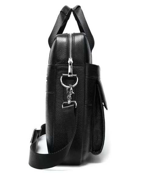 Кожаная мужская сумка для ноутбука и документов черная Tiding Bag 143412 | Зображення 6
