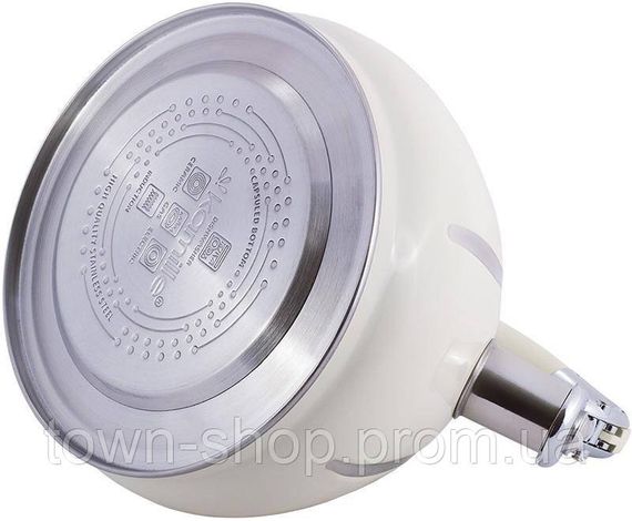 Чайник Kamille Marshmallow 3л из нержавеющей стали со свистком, бежевый KM-0691A-WH | Зображення 3