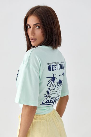 Футболка з принтом California - м'ятний цвет, M (є розміри) | Зображення 1