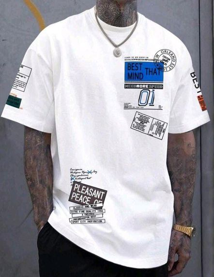 Футболка чоловіча з принтом повсякденна L Білий