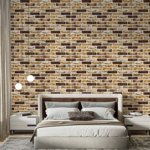 Самоклеюча 3D панель під цеглу клінкер пісочний 700x700x4мм (415) SW-00000770 | Зображення 4