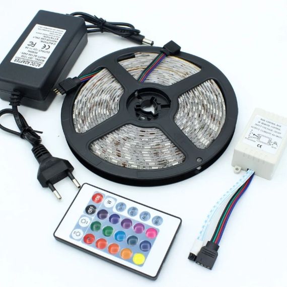 Стрічка світлодіодна з пультом GarlandoPro водостійка 300 LED 5m led лента 5050RGB | Зображення 1
